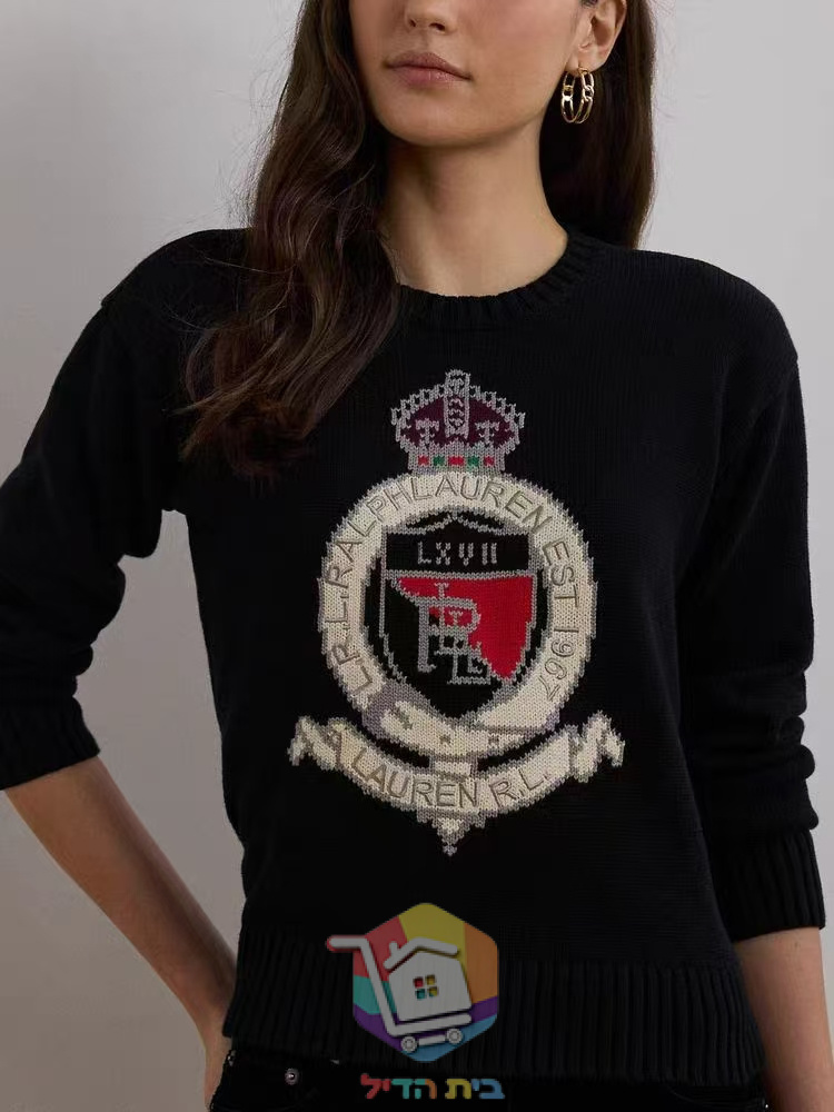 סוודר Ralph Lauren לנשים עם סמל רקום